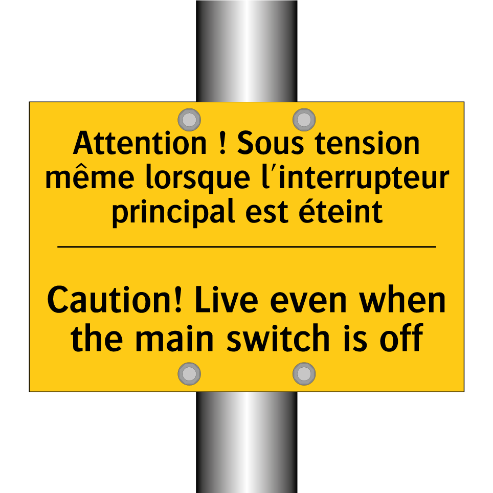 Attention ! Sous tension même /.../ - Caution! Live even when the main /.../