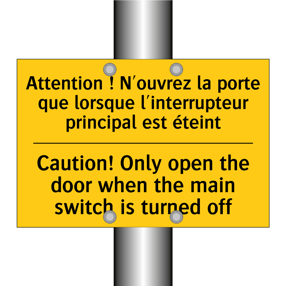 Attention ! N'ouvrez la porte /.../ - Caution! Only open the door when /.../