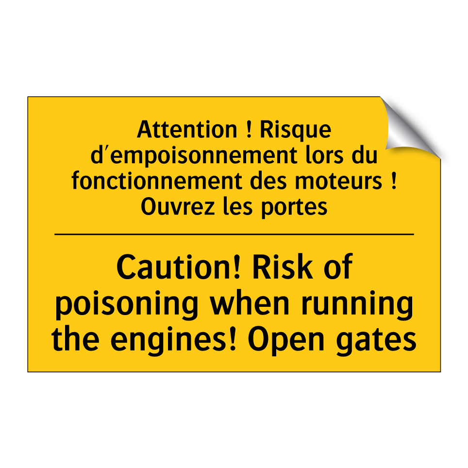 Attention ! Risque d'empoisonnement /.../ - Caution! Risk of poisoning when /.../