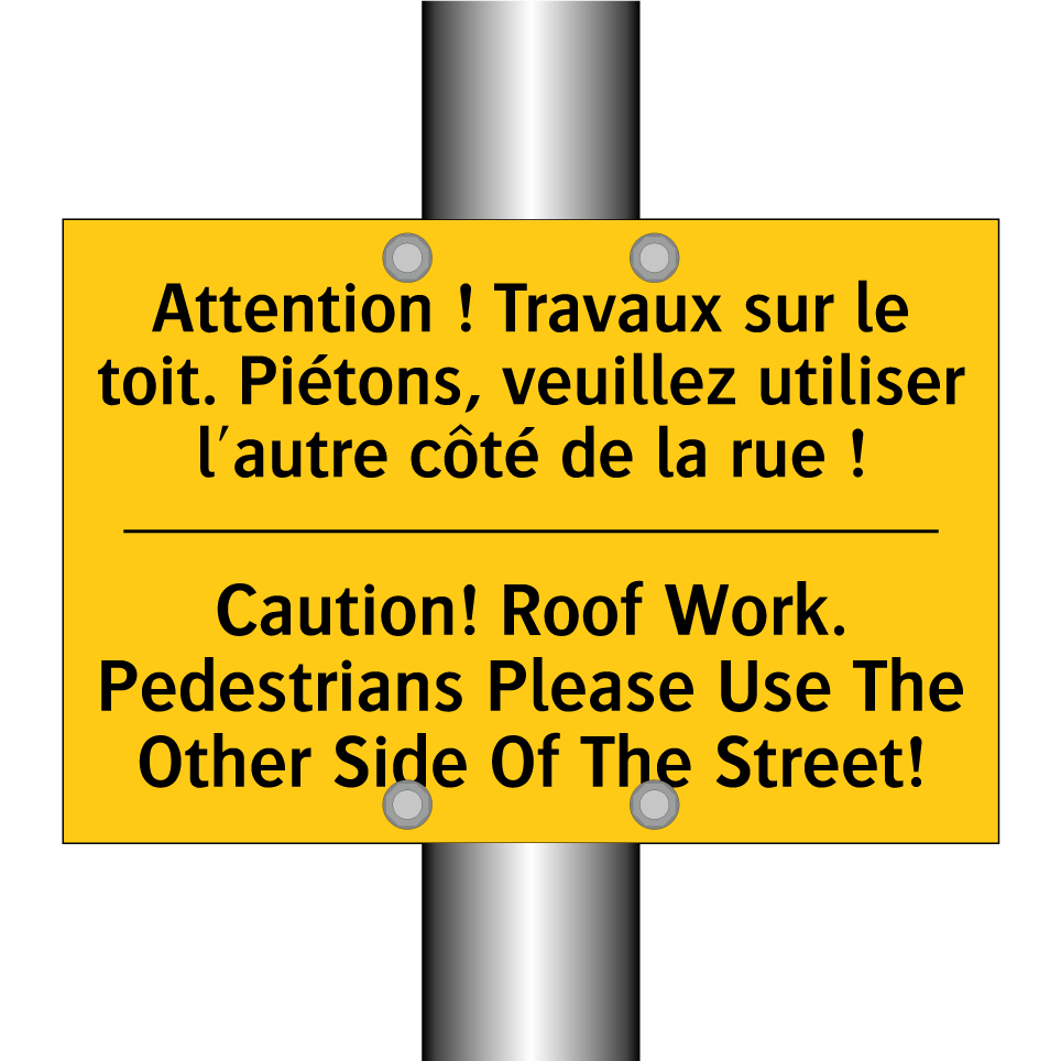 Attention ! Travaux sur le toit. /.../ - Caution! Roof Work. Pedestrians /.../