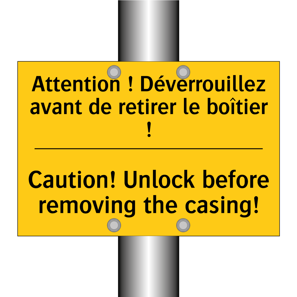 Attention ! Déverrouillez avant /.../ - Caution! Unlock before removing /.../