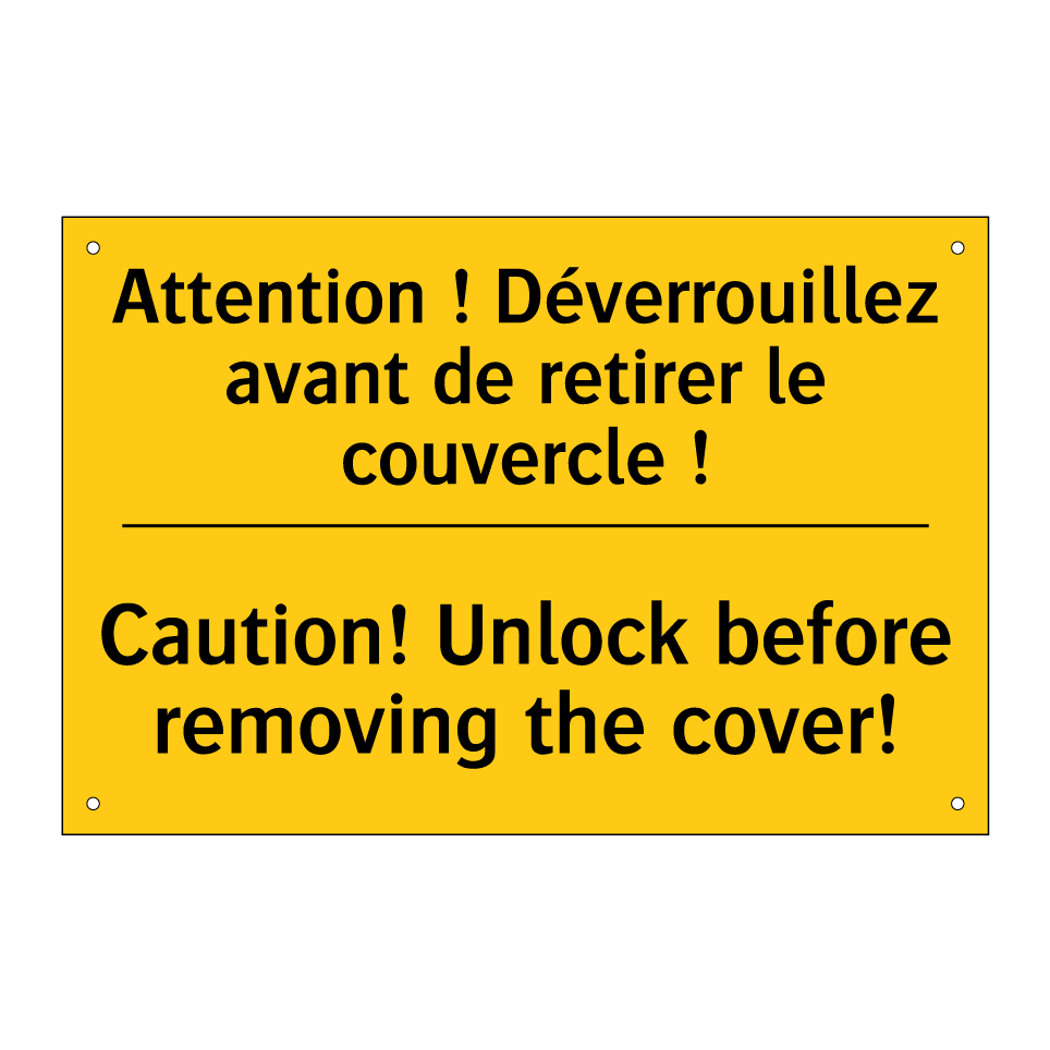 Attention ! Déverrouillez avant /.../ - Caution! Unlock before removing /.../