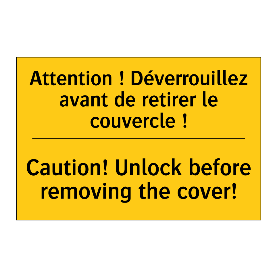 Attention ! Déverrouillez avant /.../ - Caution! Unlock before removing /.../