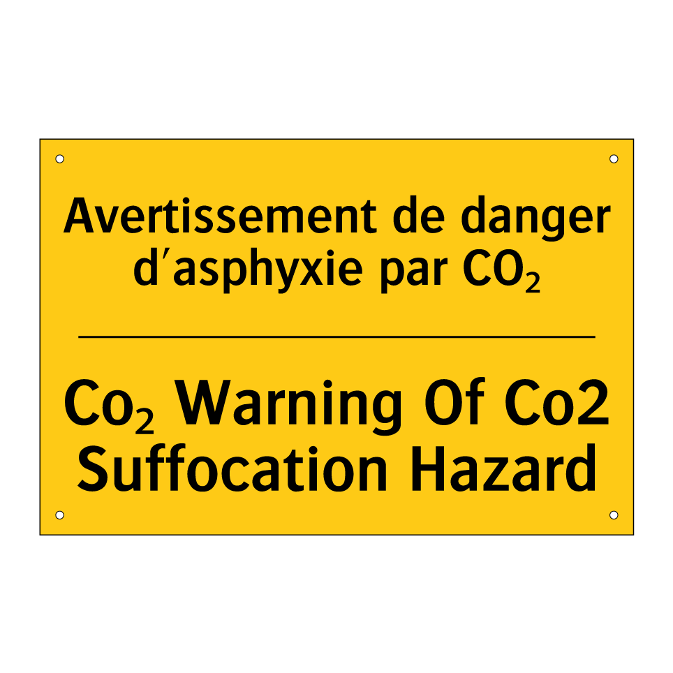 Avertissement de danger d'asphyxie /.../ - Co₂ Warning Of Co2 Suffocation /.../