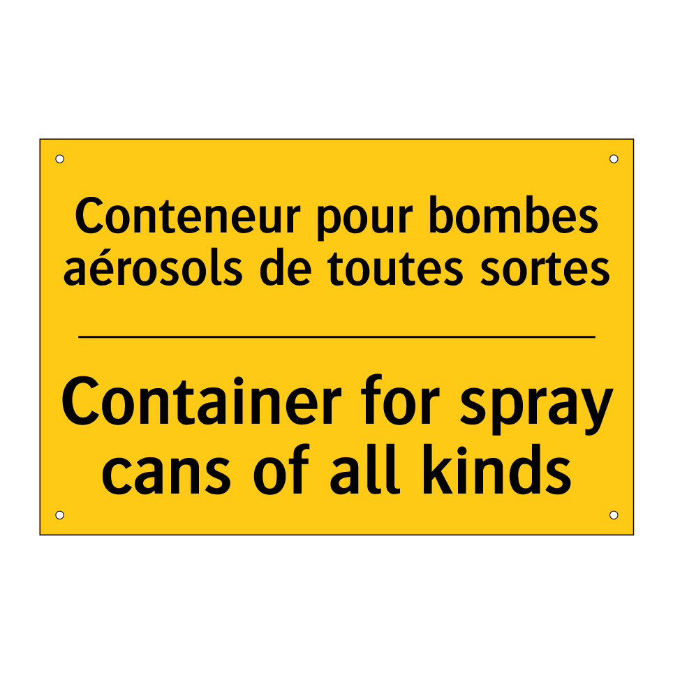 Conteneur pour bombes aérosols /.../ - Container for spray cans of all /.../