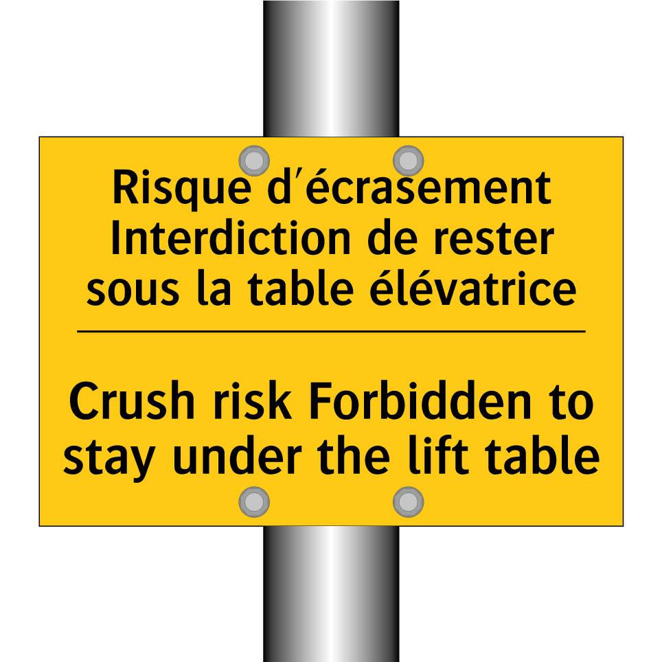 Risque d'écrasement Interdiction /.../ - Crush risk Forbidden to stay under /.../