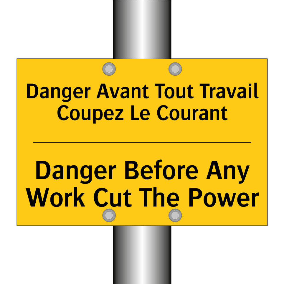 Danger Avant Tout Travail Coupez /.../ - Danger Before Any Work Cut The /.../