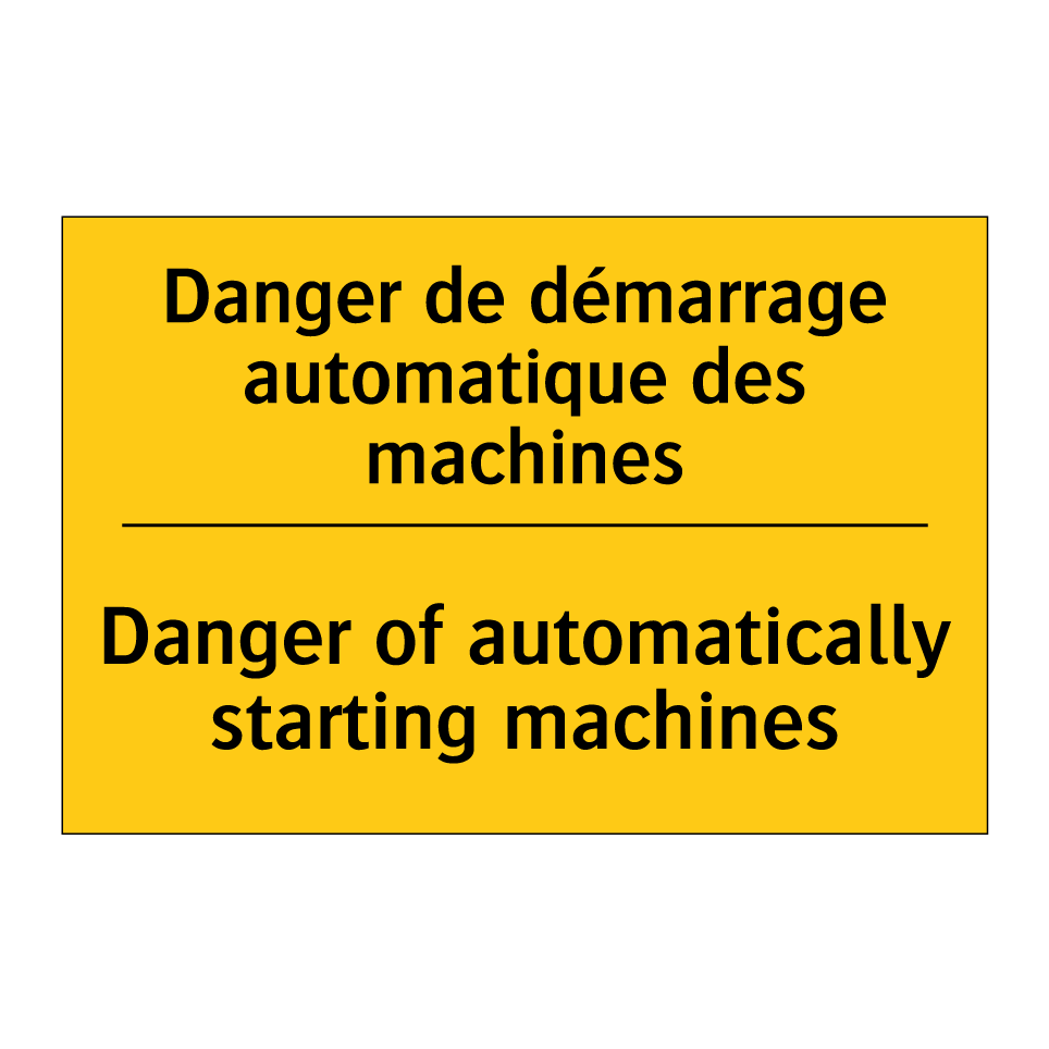 Danger de démarrage automatique /.../ - Danger of automatically starting /.../