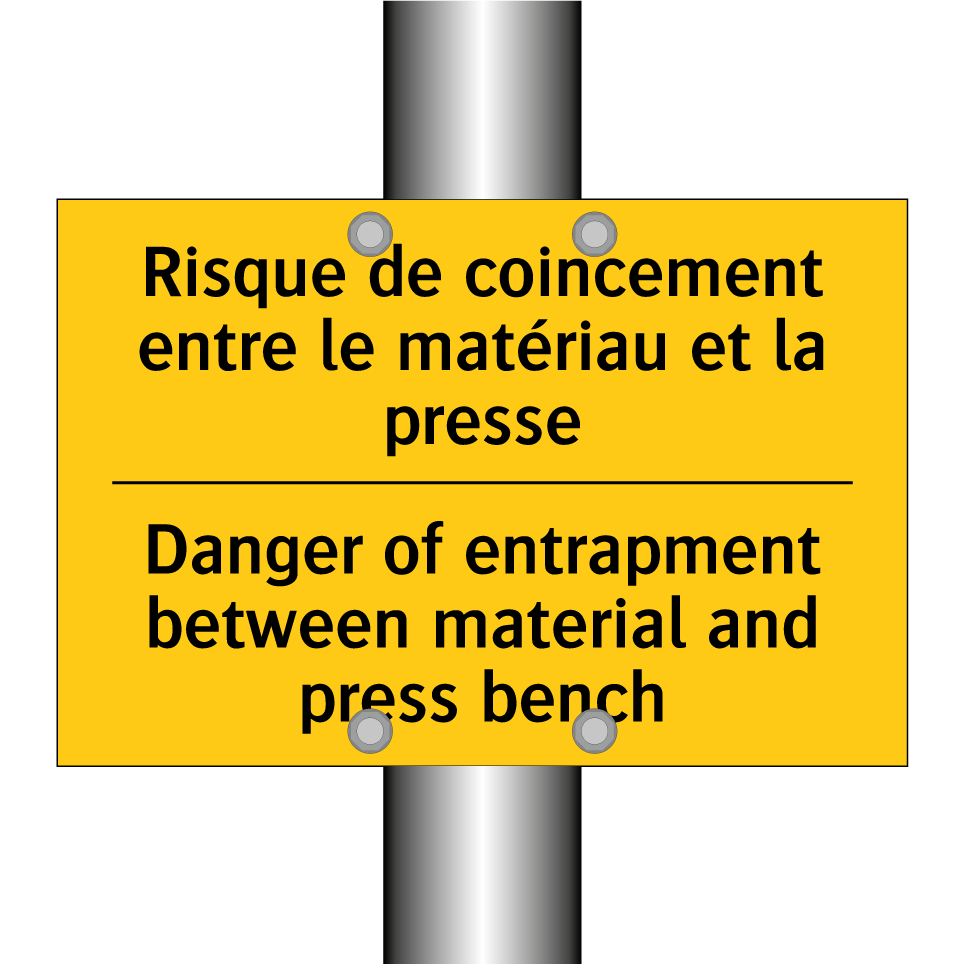 Risque de coincement entre le /.../ - Danger of entrapment between material /.../
