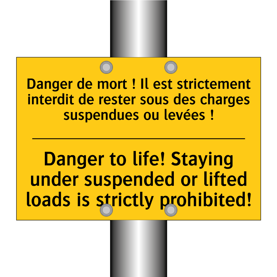 Danger de mort ! Il est strictement /.../ - Danger to life! Staying under /.../