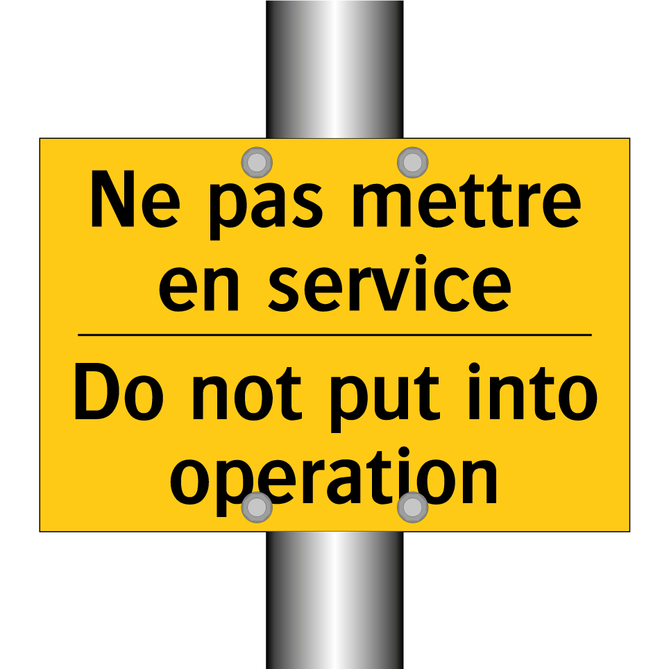 Ne pas mettre en service - Do not put into operation
