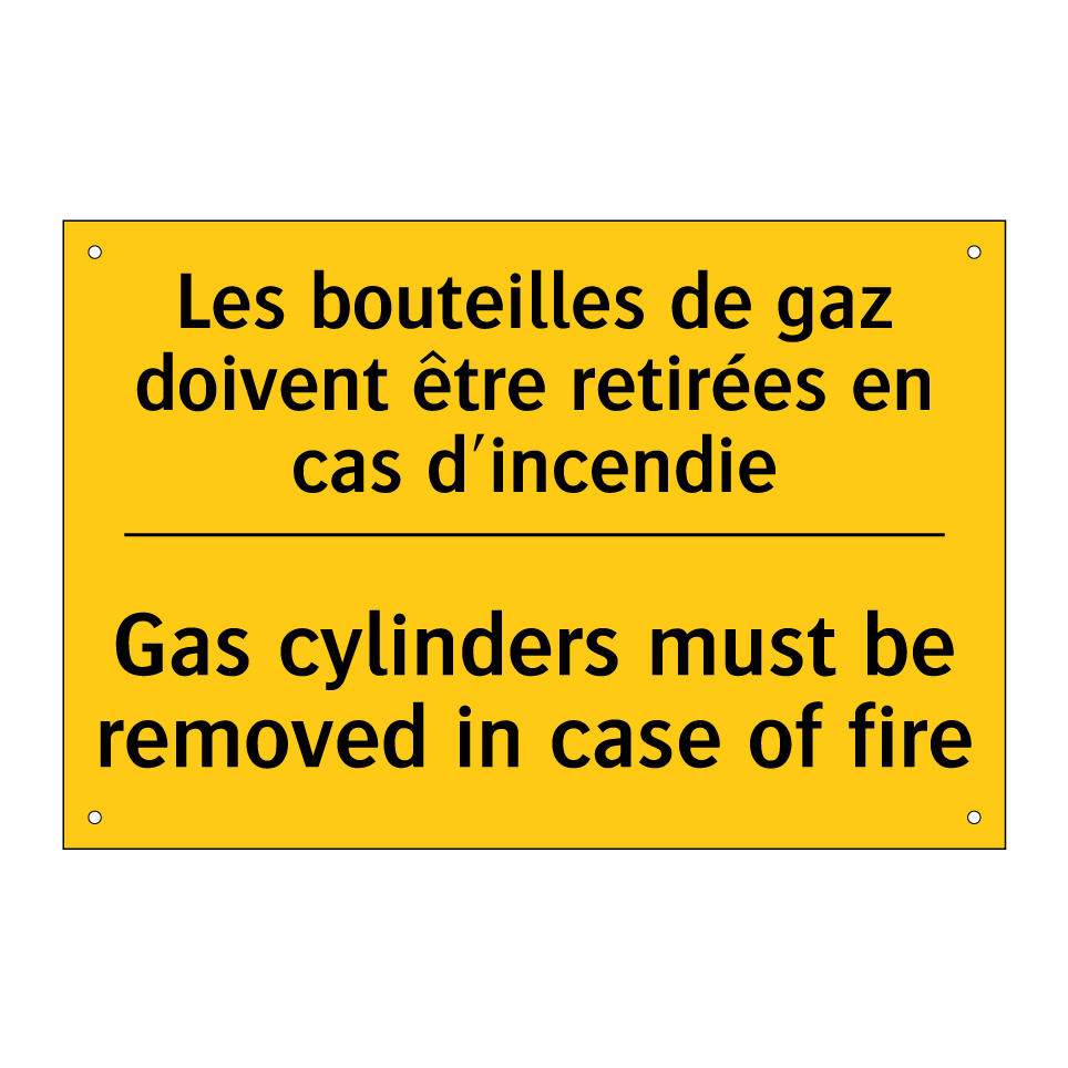 Les bouteilles de gaz doivent /.../ - Gas cylinders must be removed /.../