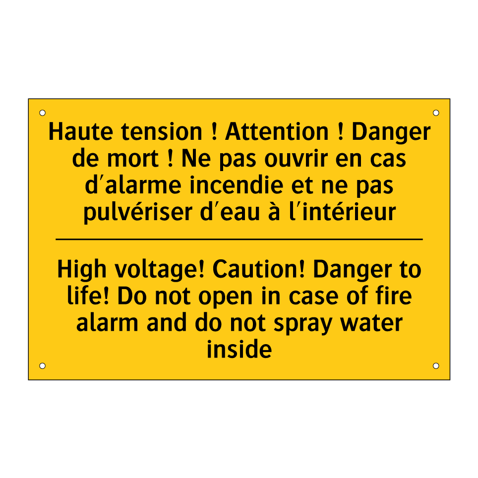 Haute tension ! Attention ! Danger /.../ - High voltage! Caution! Danger /.../