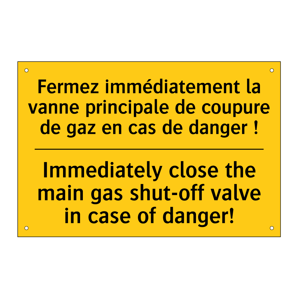 Fermez immédiatement la vanne /.../ - Immediately close the main gas /.../