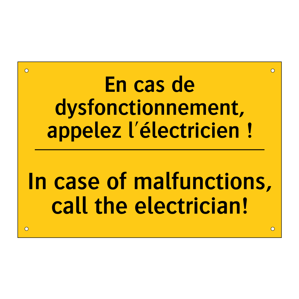 En cas de dysfonctionnement, appelez /.../ - In case of malfunctions, call /.../