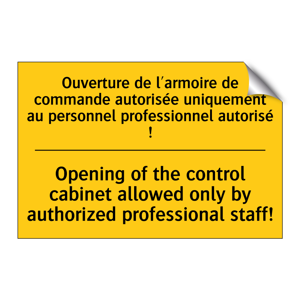 Ouverture de l'armoire de commande /.../ - Opening of the control cabinet /.../