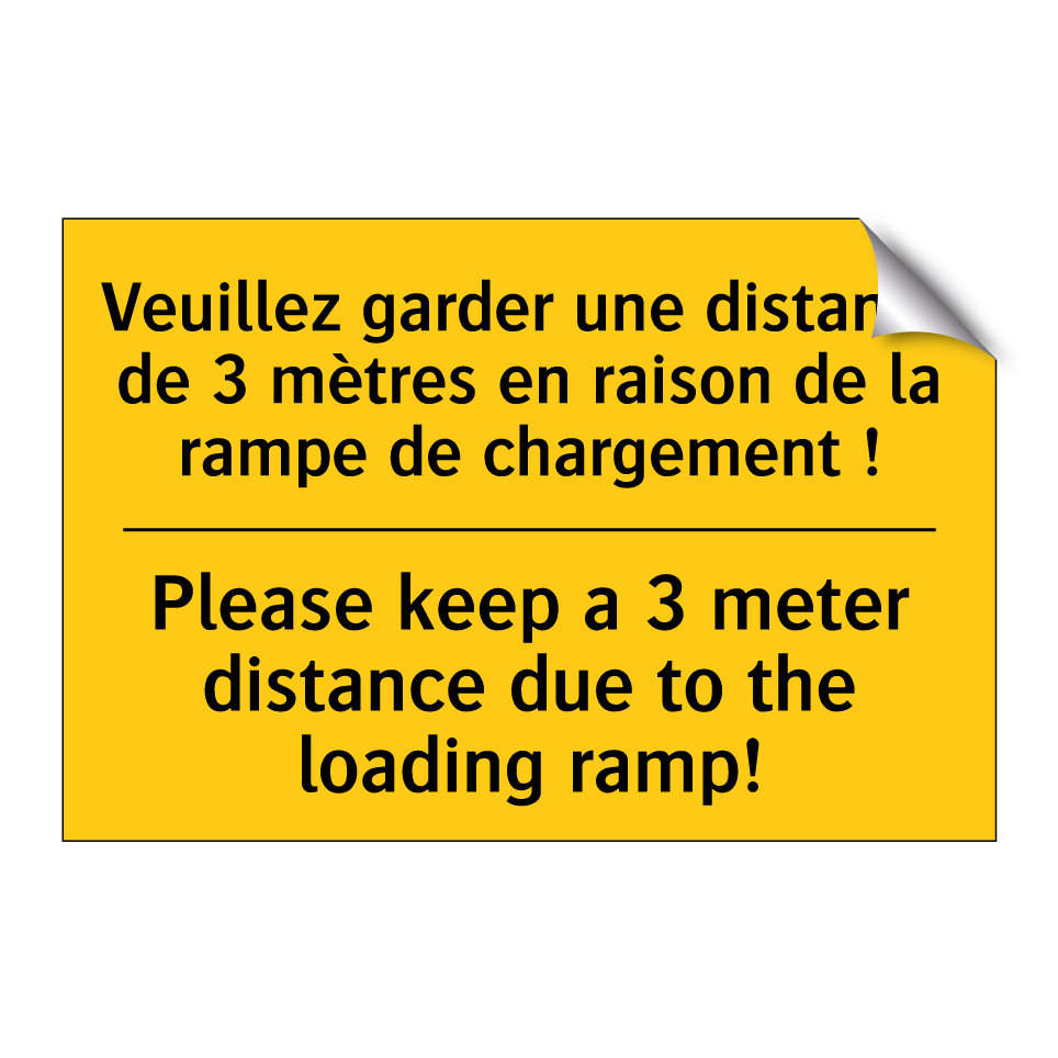 Veuillez garder une distance de /.../ - Please keep a 3 meter distance /.../