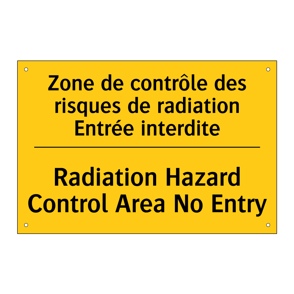 Zone de contrôle des risques de /.../ - Radiation Hazard Control Area /.../