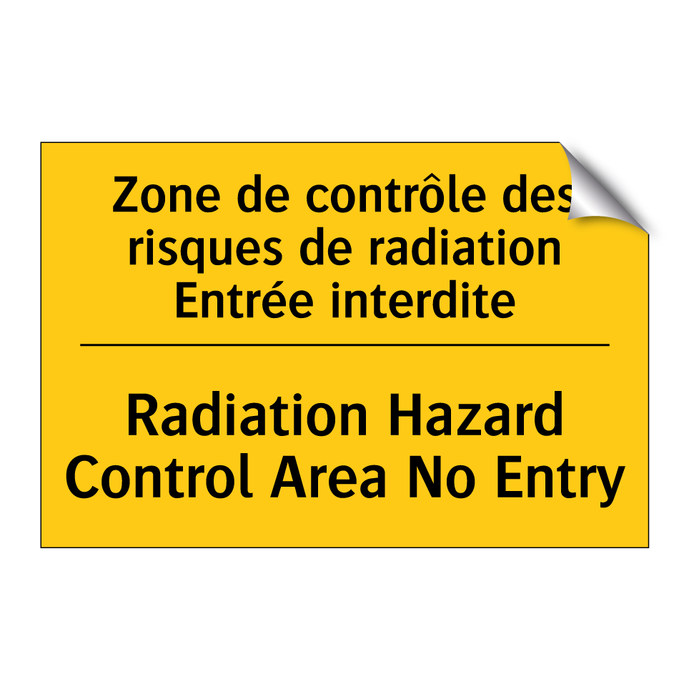 Zone de contrôle des risques de /.../ - Radiation Hazard Control Area /.../