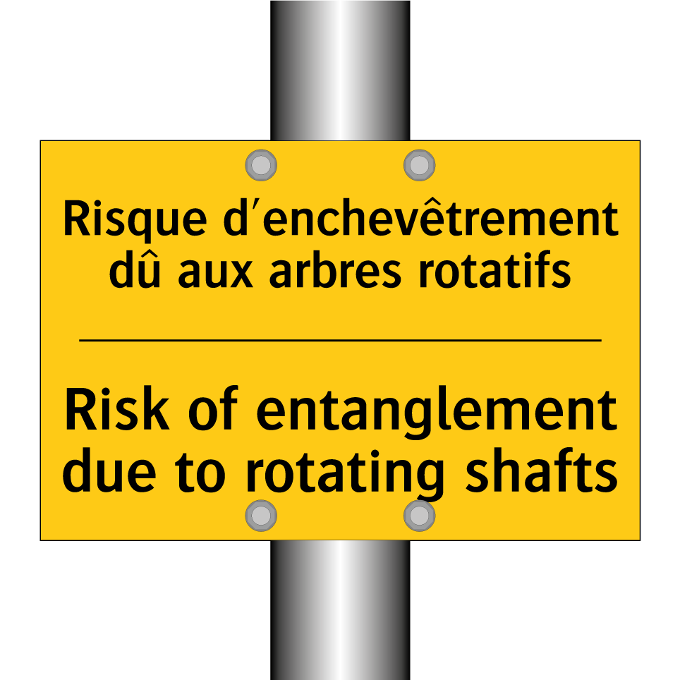 Risque d'enchevêtrement dû aux /.../ - Risk of entanglement due to rotating /.../