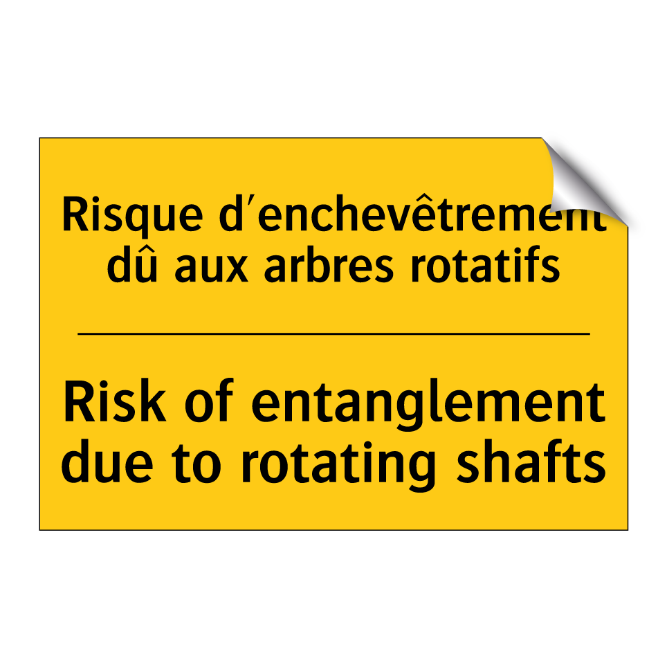 Risque d'enchevêtrement dû aux /.../ - Risk of entanglement due to rotating /.../