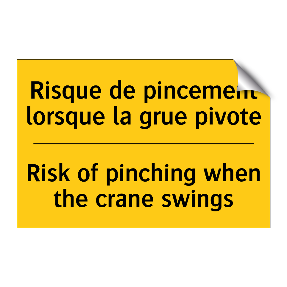 Risque de pincement lorsque la /.../ - Risk of pinching when the crane /.../