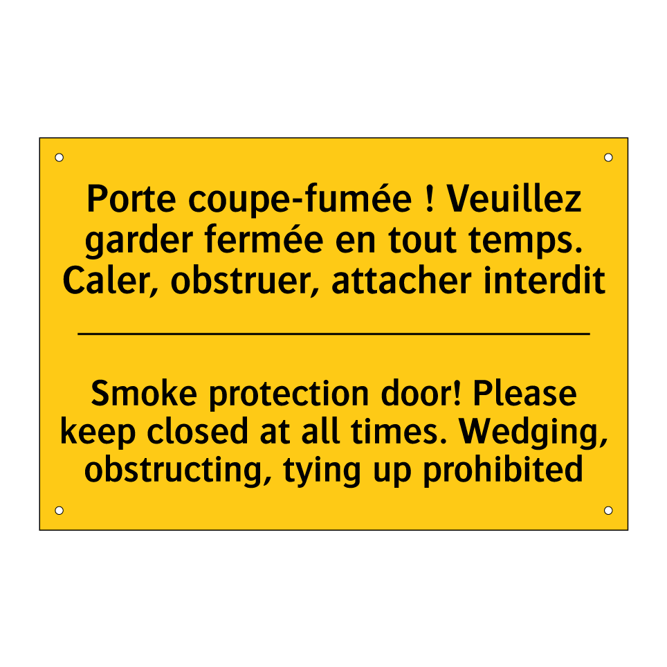 Porte coupe-fumée ! Veuillez garder /.../ - Smoke protection door! Please /.../
