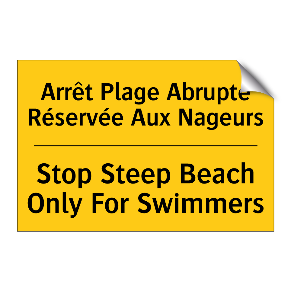 Arrêt Plage Abrupte Réservée Aux /.../ - Stop Steep Beach Only For Swimmers /.../