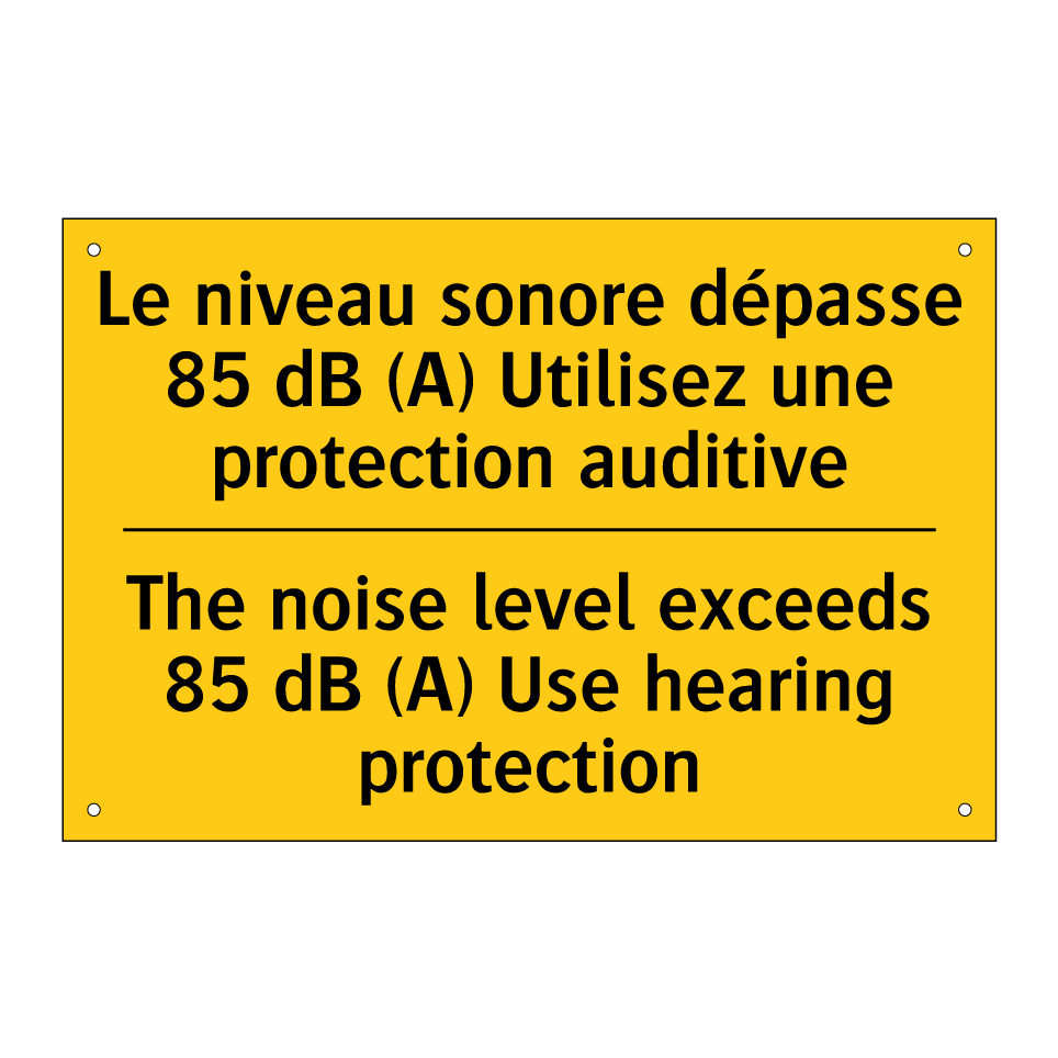 Le niveau sonore dépasse 85 dB /.../ - The noise level exceeds 85 dB /.../