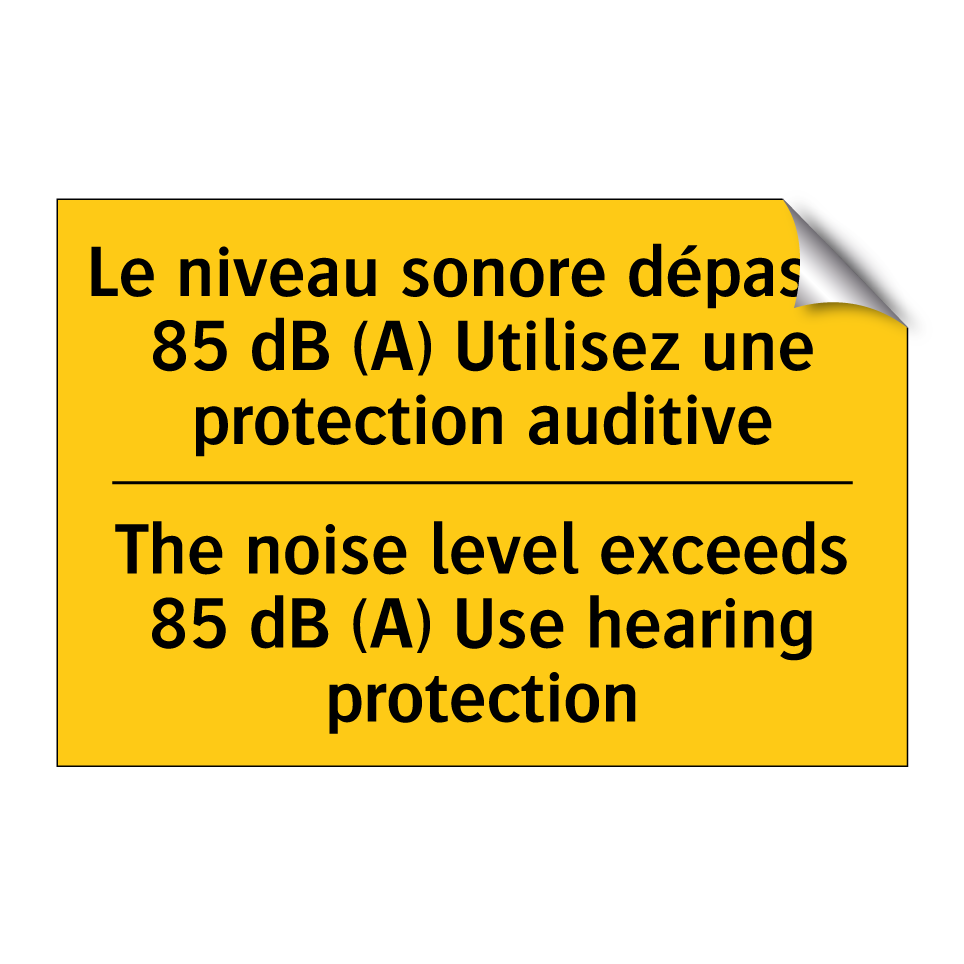 Le niveau sonore dépasse 85 dB /.../ - The noise level exceeds 85 dB /.../