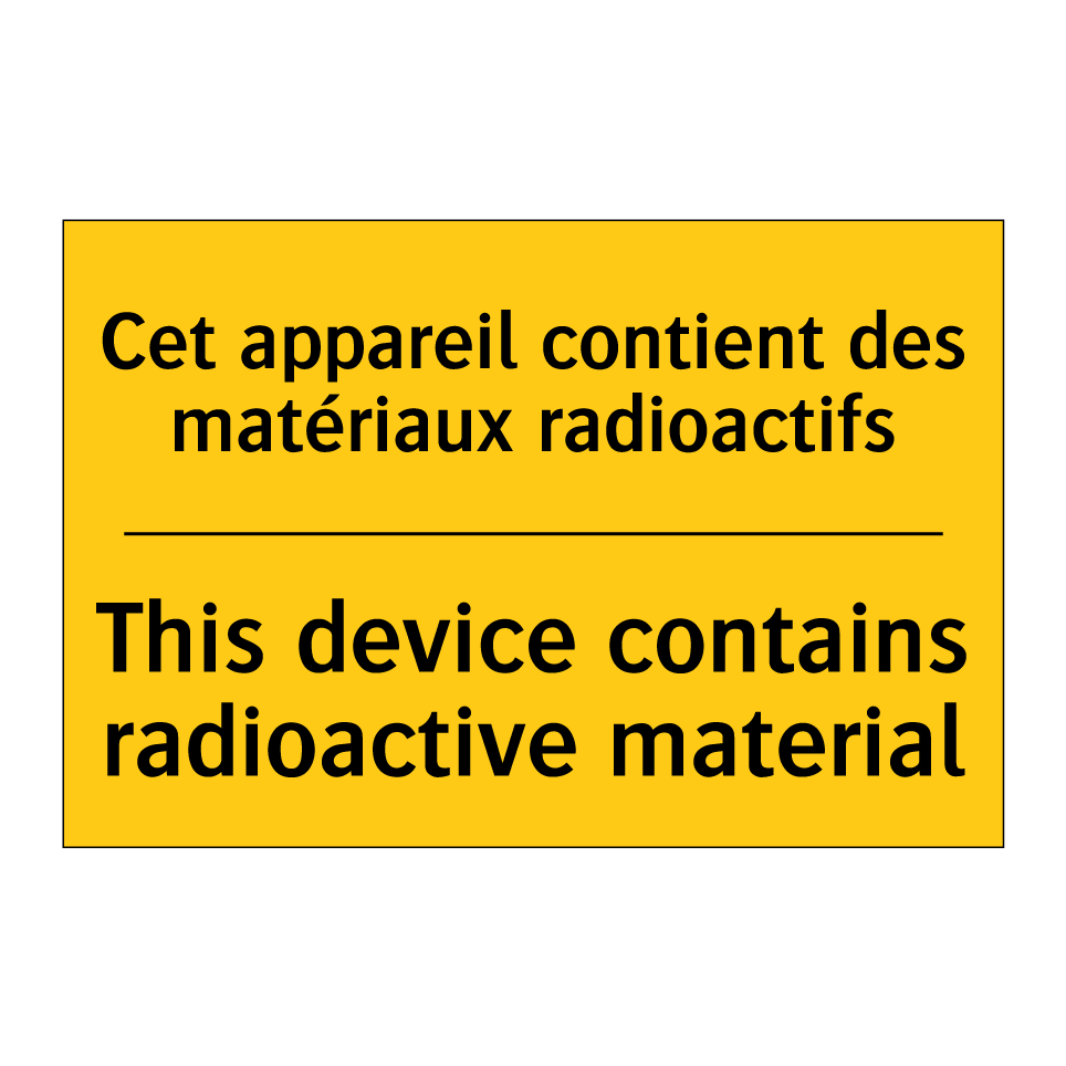 Cet appareil contient des matériaux /.../ - This device contains radioactive /.../