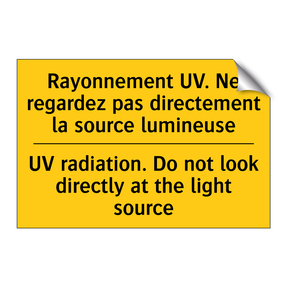 Rayonnement UV. Ne regardez pas /.../ - UV radiation. Do not look directly /.../