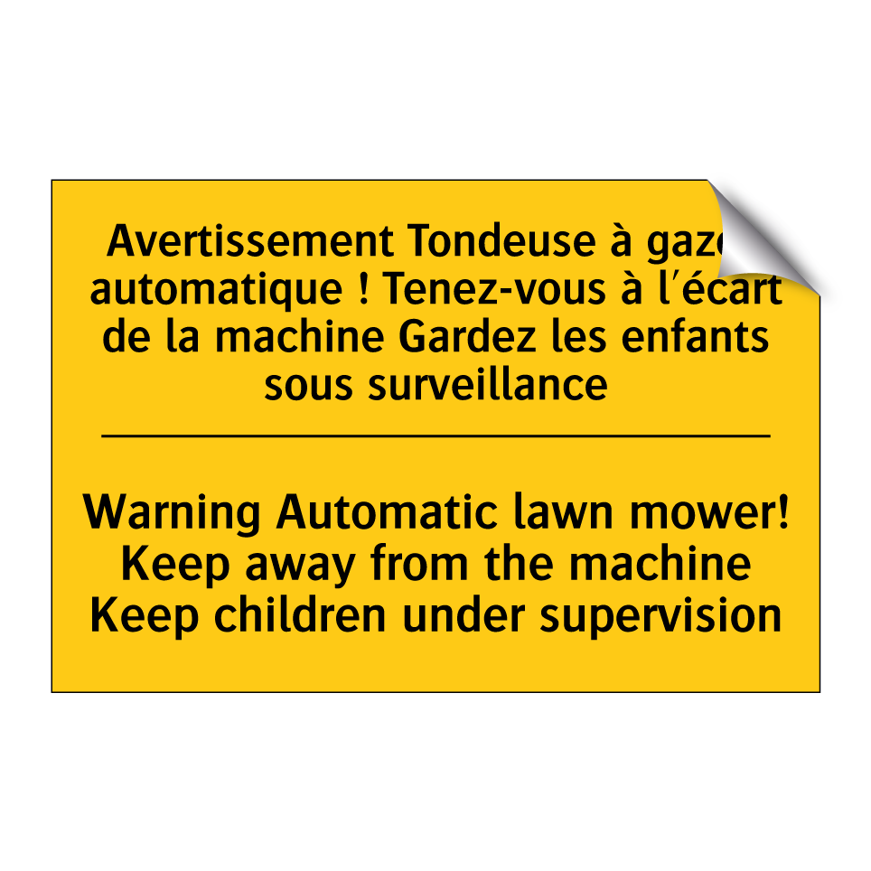 Avertissement Tondeuse à gazon /.../ - Warning Automatic lawn mower! /.../