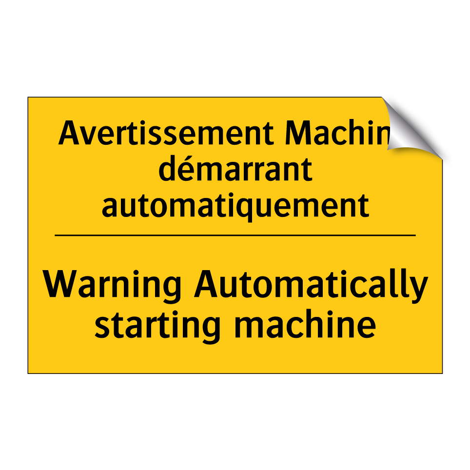 Avertissement Machine démarrant /.../ - Warning Automatically starting /.../