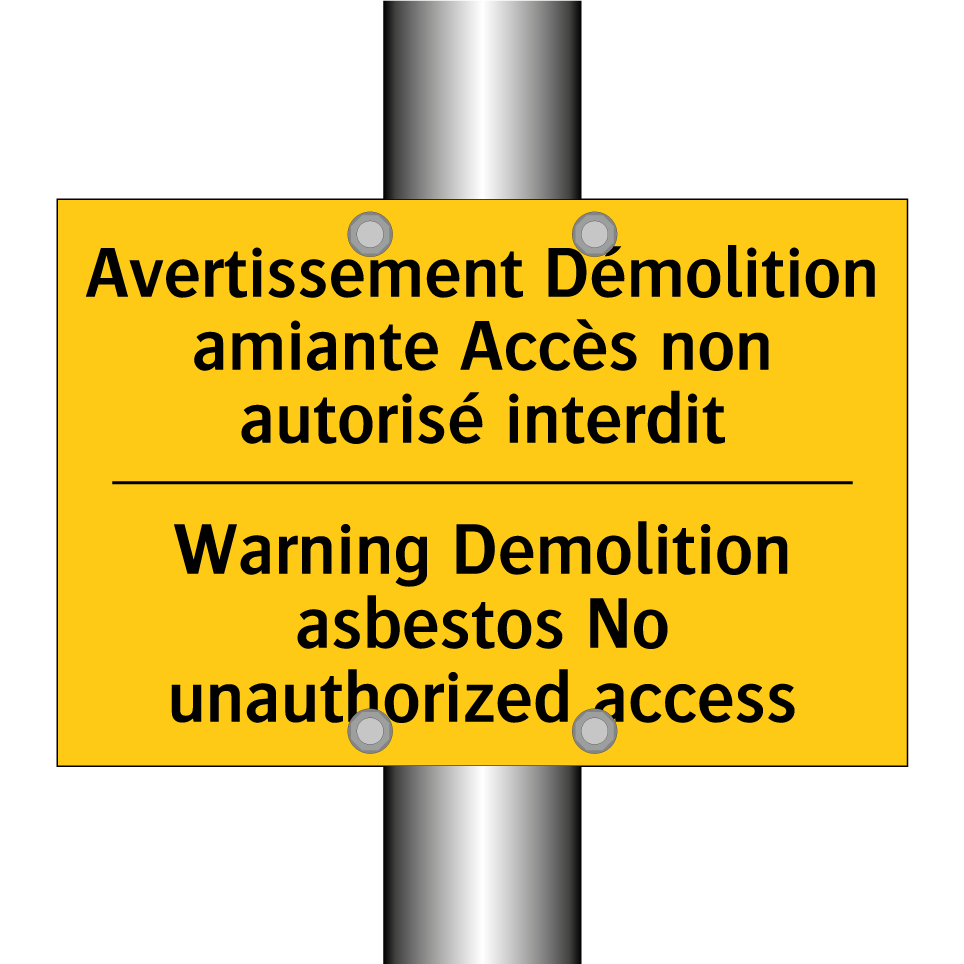 Avertissement Démolition amiante /.../ - Warning Demolition asbestos No /.../