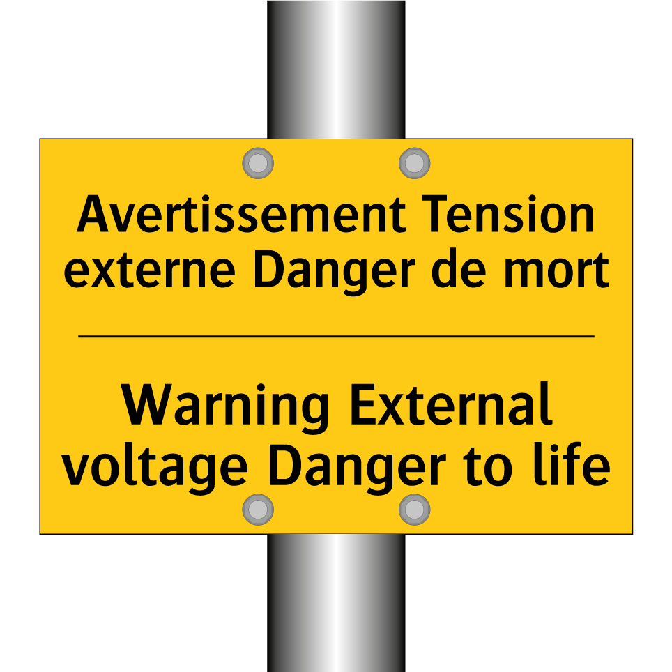 Avertissement Tension externe /.../ - Warning External voltage Danger /.../