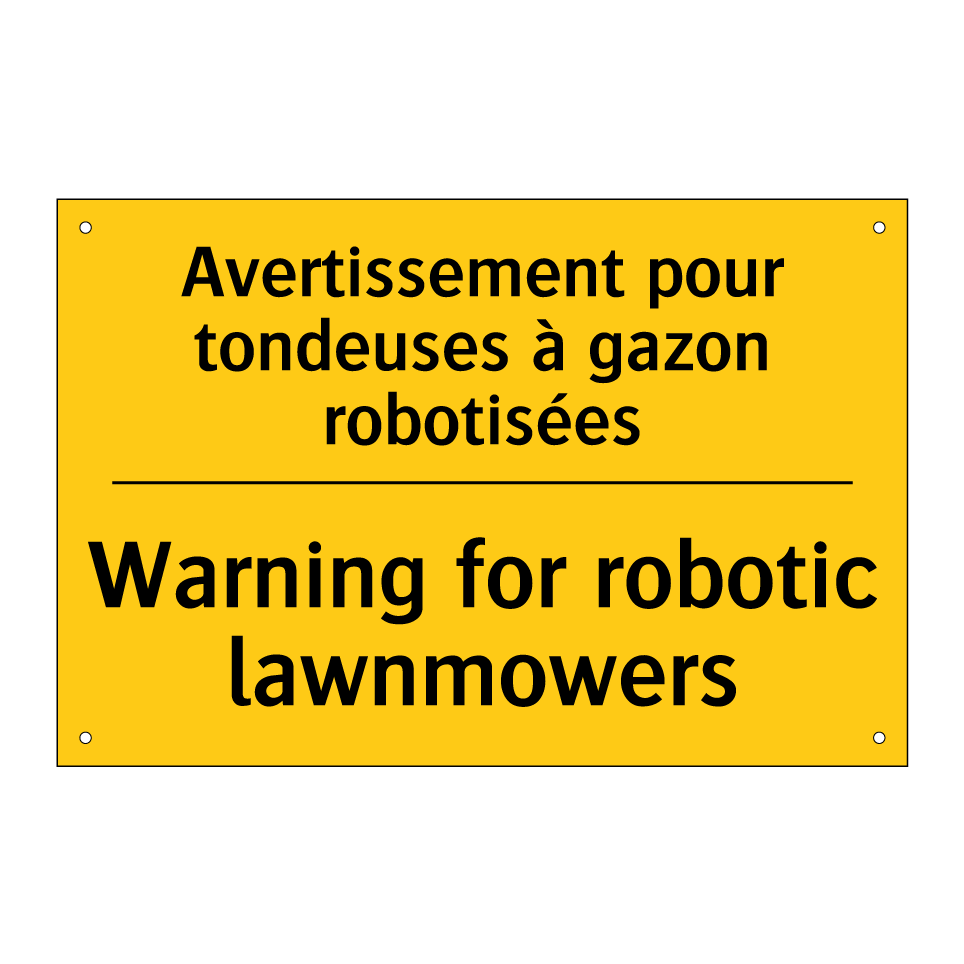 Avertissement pour tondeuses à /.../ - Warning for robotic lawnmowers