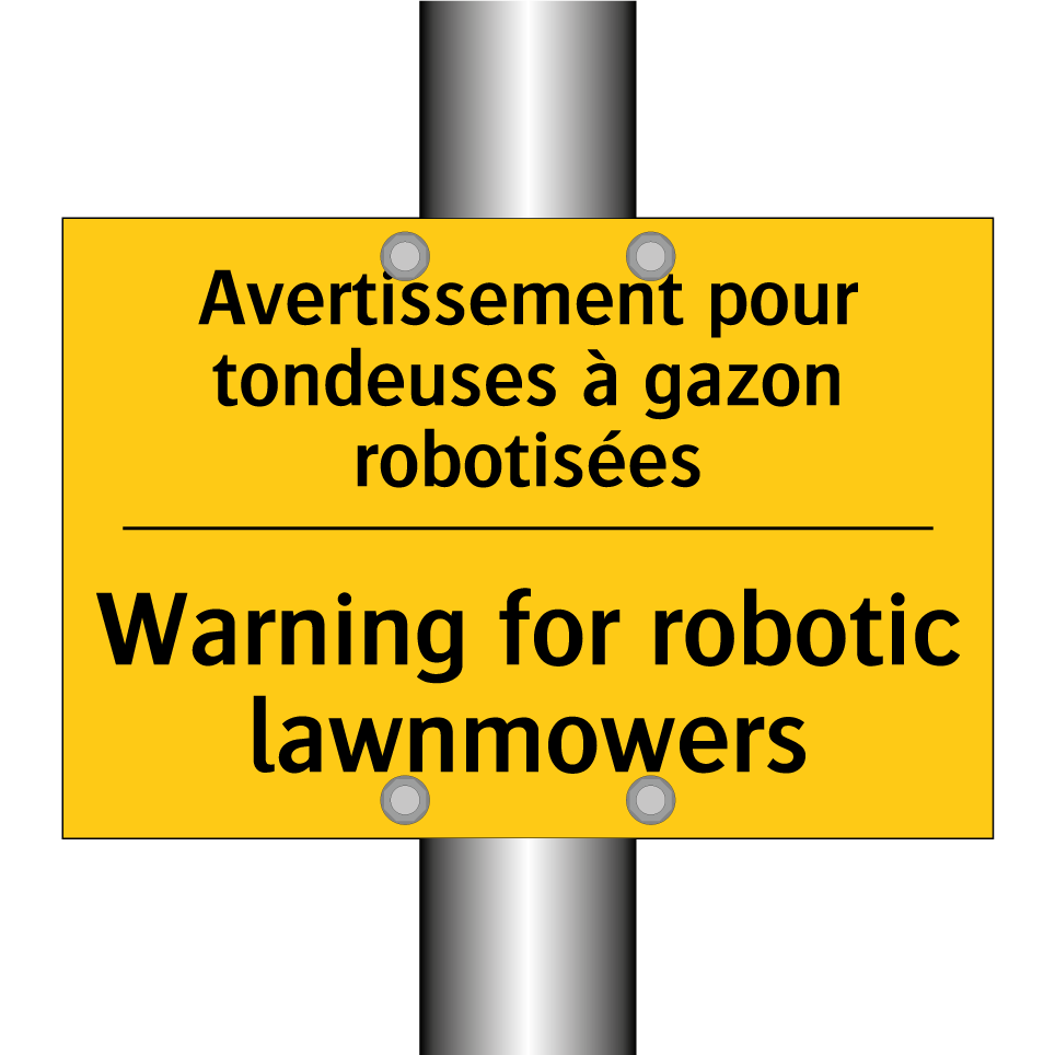 Avertissement pour tondeuses à /.../ - Warning for robotic lawnmowers