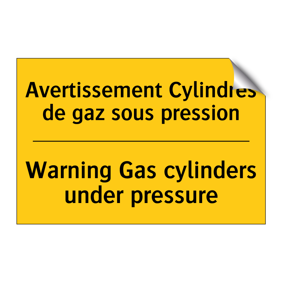 Avertissement Cylindres de gaz /.../ - Warning Gas cylinders under pressure /.../