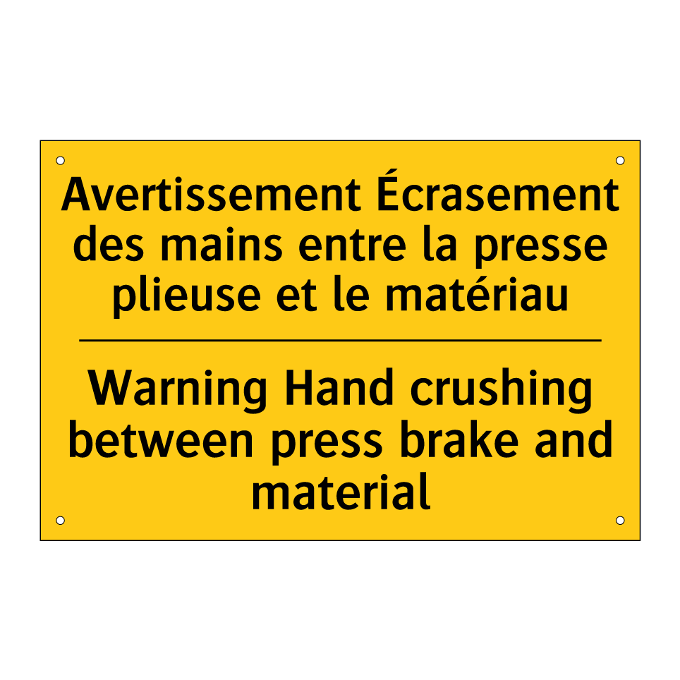 Avertissement Écrasement des mains /.../ - Warning Hand crushing between /.../