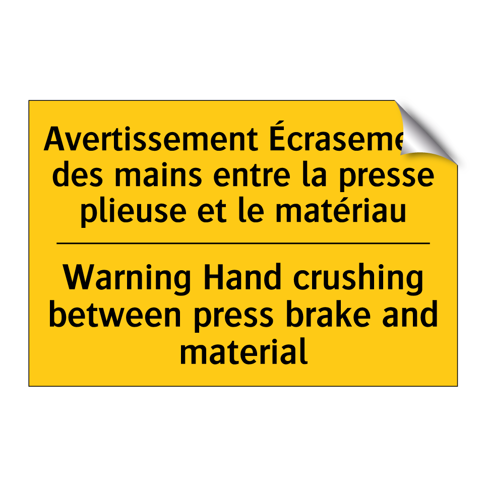 Avertissement Écrasement des mains /.../ - Warning Hand crushing between /.../