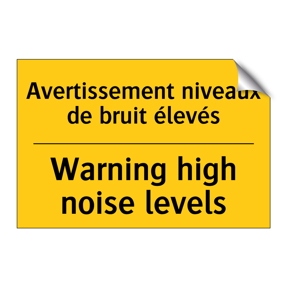 Avertissement niveaux de bruit /.../ - Warning high noise levels