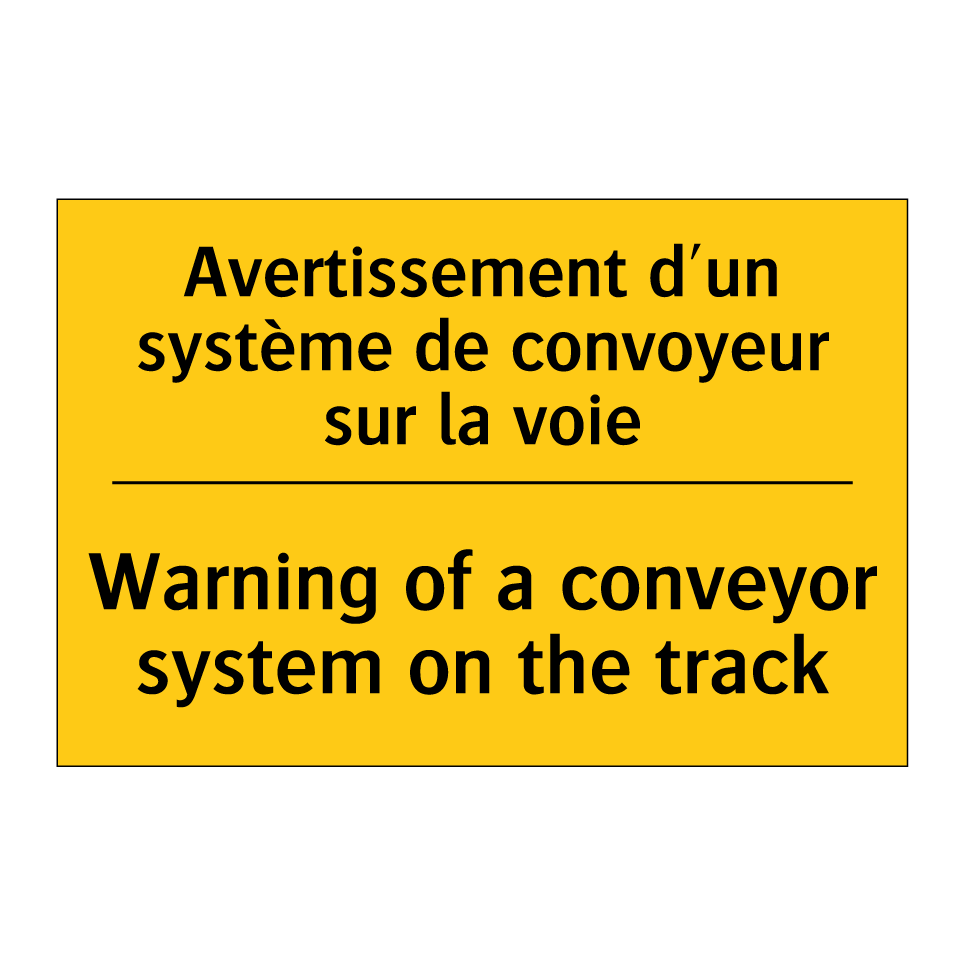 Avertissement d'un système de /.../ - Warning of a conveyor system on /.../