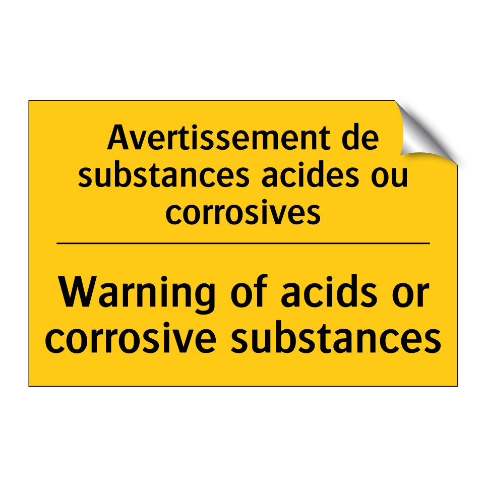 Avertissement de substances acides /.../ - Warning of acids or corrosive /.../