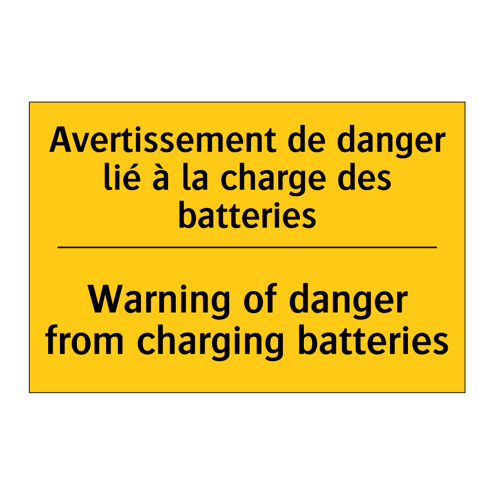 Avertissement de danger lié à /.../ - Warning of danger from charging /.../