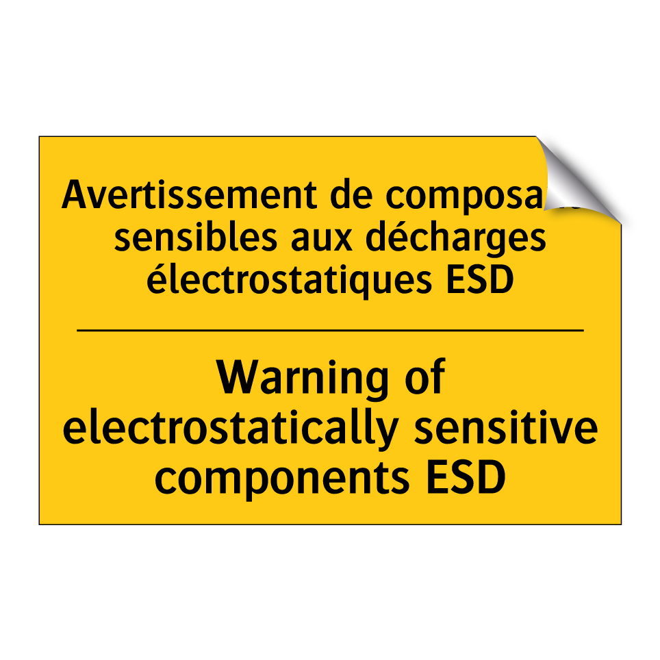 Avertissement de composants sensibles /.../ - Warning of electrostatically sensitive /.../