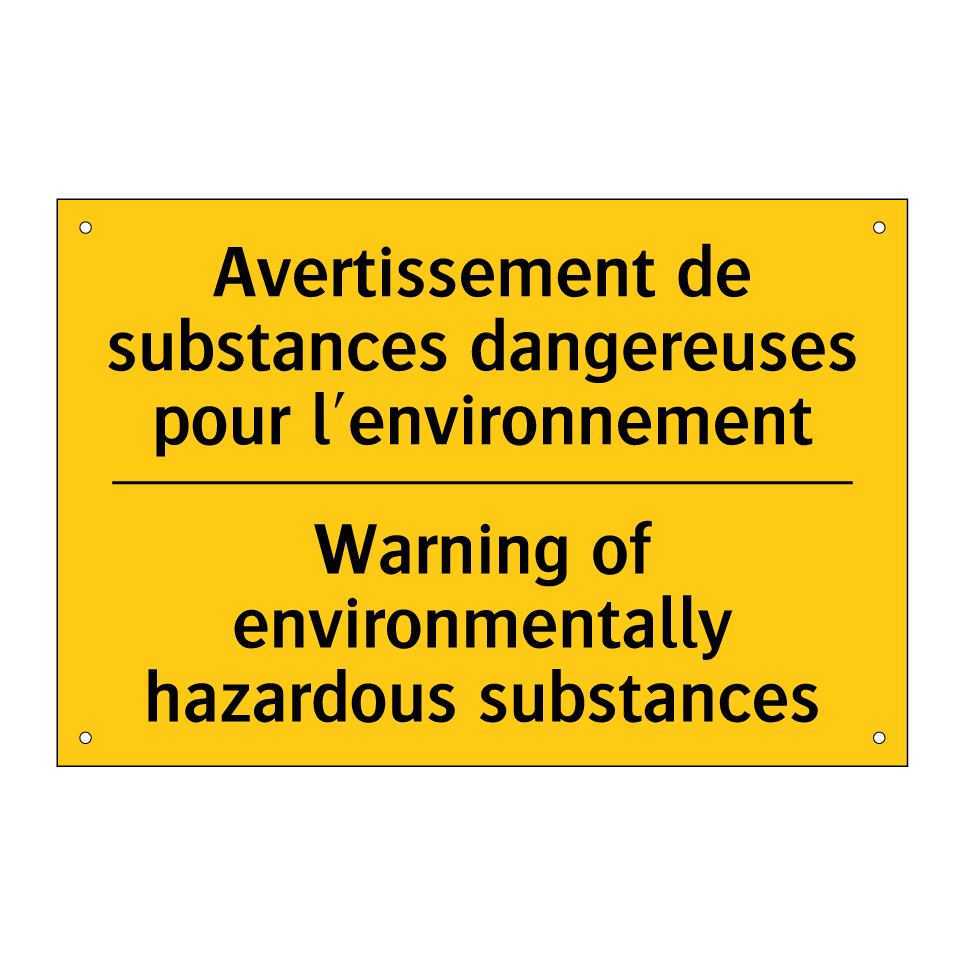 Avertissement de substances dangereuses /.../ - Warning of environmentally hazardous /.../