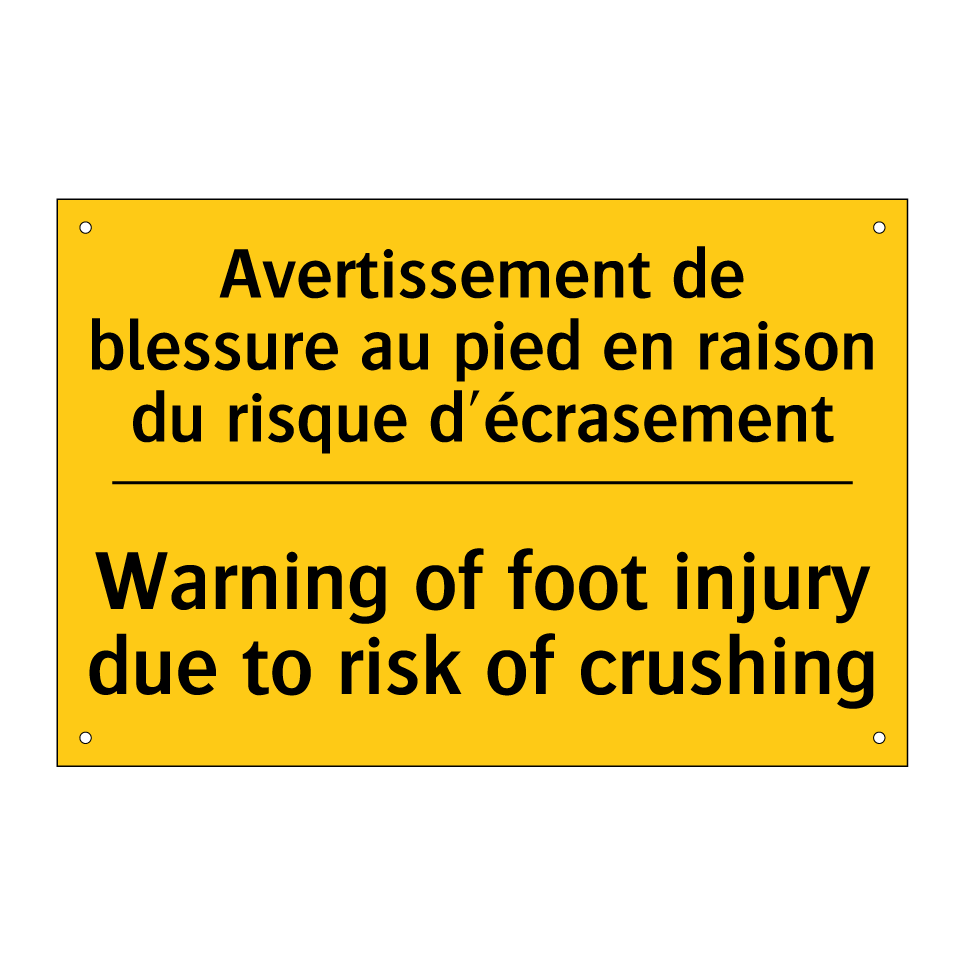 Avertissement de blessure au pied /.../ - Warning of foot injury due to /.../