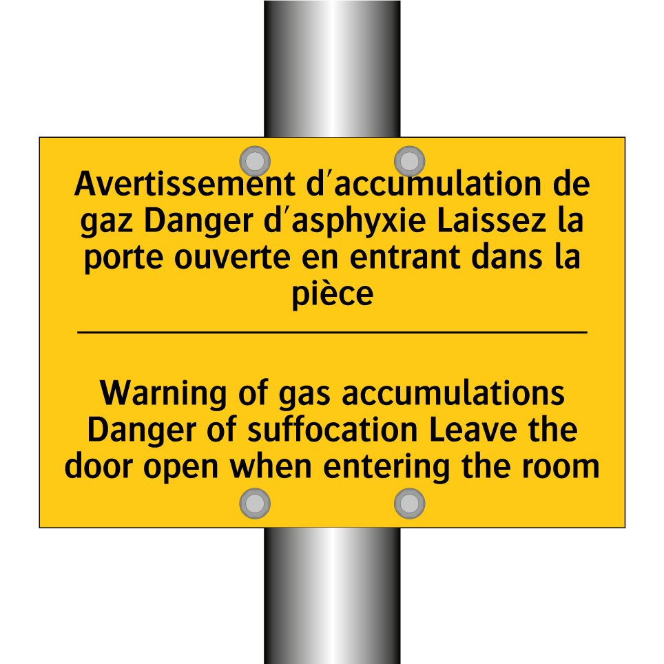 Avertissement d'accumulation de /.../ - Warning of gas accumulations Danger /.../