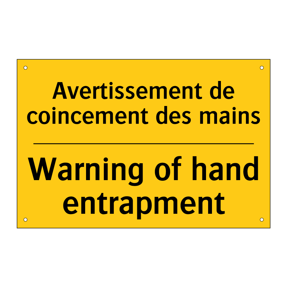 Avertissement de coincement des /.../ - Warning of hand entrapment